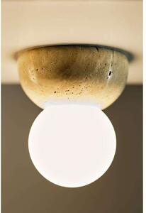 Globen Lighting Aplică de perete Torrano, bej, Ø 13 cm, IP44, reglabil, Bej, Camera de zi / sufragerie, Piatră, Design, glob