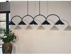 Globen Lighting Lampă suspendată CURVE 5, negru, 5 becuri, 165 cm, reglabil, Negru, Camera de zi / sufragerie, Metal, Vintage