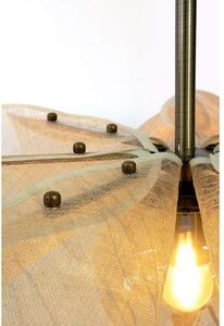 Markslöjd Lampă suspendată Styrka, Ø 63 cm, alamă/bej, fibră de banană, reglabil, Bej, Camera de zi / sufragerie, Țesătură / Textil