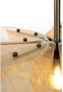 Markslöjd Lampa suspendată Styrka, Ø 75 cm, alamă/bej, fibră de banană, reglabil, Bej, Camera de zi / sufragerie, Țesătură / Textil