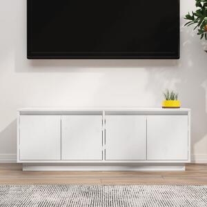 Comodă TV, alb, 110x34x40 cm, lemn masiv de pin