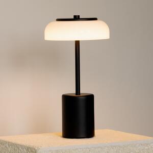 Nuura Aps Lampa de masă cu baterie LED Blossi, înălțime 26 cm, negru/opal, reglabil, Negru, Metal, Scandinavă