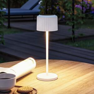 Paulmann Lampa de masă solară cu LED Else, albă, IP44, dimabil, reglabil, Alb, Camera de zi / sufragerie, Aluminiu, Modern, Lumini solare