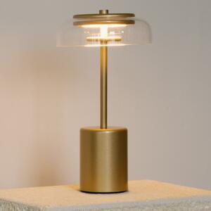 Nuura Aps Lampa de masă cu baterie LED Blossi, înălțime 26 cm, auriu/transparent, reglabil, Auriu / Alamă, Metal, Scandinavă