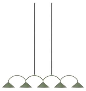 Globen Lighting Lampă suspendată CURVE 5, verde, 5 becuri, 165 cm, reglabil, Verde, Camera de zi / sufragerie, Metal, Vintage
