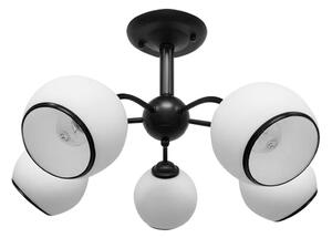 Plafonieră alb-negru cu abajur din sticlă 56x56 cm Marinen – Candellux Lighting