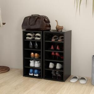 Pantofare, 2 buc., negru extralucios, 31,5x35x70 cm, PAL