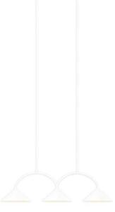 Globen Lighting Lampă suspendată CURVE 3, albă, 3 becuri, 95 cm, reglabil, Alb, Camera de zi / sufragerie, Metal, Vintage