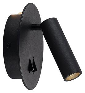 Lampă de perete Lucande, Magya, Negru, Camera de zi, Aluminiu, Modern