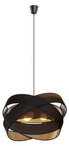 Lustră Pendul Lindby, Simaria, reglabil, Negru, Camera de zi, Țesătură / Textil, Modern