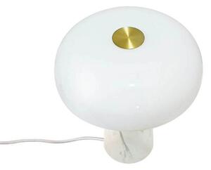 DFTP by Nordlux Lampa de masă Glossy, albă, înălțime 24 cm, marmură/sticlă, Alb, Camera de zi / sufragerie, Marmură, Scandinavă