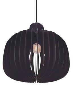 Nordlux Lampă suspendată Hazo, Ø 43 cm, negru, lemn, reglabil, Negru, Camera de zi / sufragerie, Lemn, Scandinavă