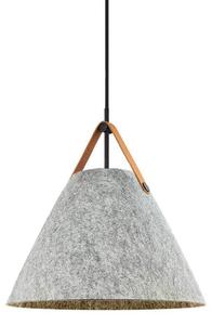 DFTP by Nordlux Lampă suspendată Strap, gri deschis, Ø 36 cm, metal/piele, reglabil, Gri, Camera de zi / sufragerie, Țesătură / Textil, Scandinavă