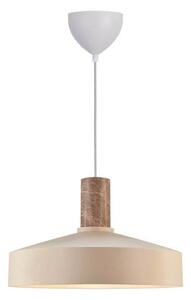 Nordlux Lampă suspendată Elvas, bej, Ø 37 cm, metal/marmură, reglabil, Bej, Camera de zi / sufragerie, Metal, Scandinavă