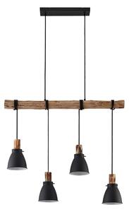 Lustră Pendul Lindby, Trebale, reglabil, Negru, Camera de zi, Metal, Scandinavă
