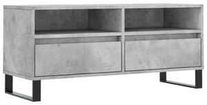 Comodă TV, gri beton, 100x34,5x44,5 cm, lemn prelucrat