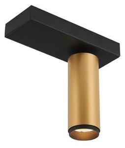 LOOM DESIGN plafonieră LED X-Beam, 1 bec, negru/auriu, reglabil, Auriu / Alamă, Camera de zi / sufragerie, Aluminiu, Modern