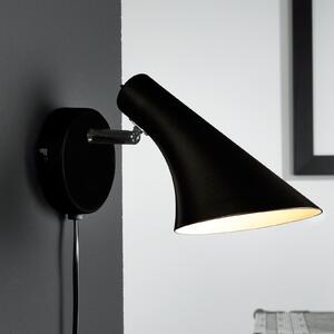 Nordlux Aplică de perete Vanila, întrerupător, cablu ștecher, negru, Negru, Camera de zi / sufragerie, Metal, Modern