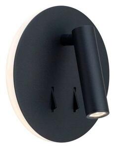 Lampă de perete ANTIDARK, Negru, dormitor, Aluminiu