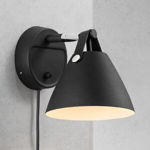 DFTP by Nordlux Aplică de perete Strap cu curea din piele, negru, Negru, Camera de zi / sufragerie, Metal, Modern