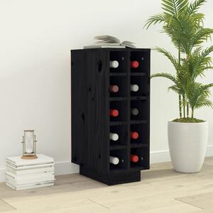 Dulap de vinuri, negru, 23x34x61 cm, lemn masiv de pin