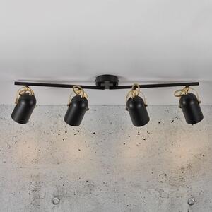 Nordlux Lampă spot Lotus cu 2 brațe, 4 becuri, reglabil, Negru, Camera de zi / sufragerie, Metal, Modern