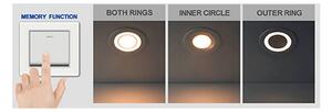 Nordlux Lampă LED tavan încastrată Clyde, alb cald, Ø 8 cm, Alb, Camera de zi / sufragerie, Plastic, Modern, Plafon încastrat