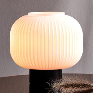 Nordlux Lampă masă Milford abajur de sticlă, picior negru, Alb, Camera de zi / sufragerie, Sticlă, Scandinavă