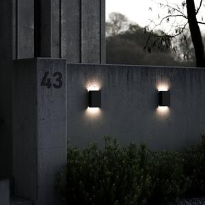 Nordlux Aplică LED de exterior Fold, 15 x 21cm, negru, Negru, Metal, Modern, Perete unghiular