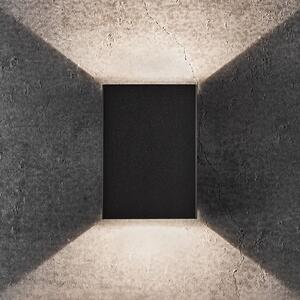 Nordlux Aplică LED de exterior Fold, 10 x 15cm, negru, Negru, Metal, Modern, Perete unghiular