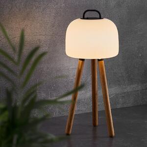 Nordlux Lampă de masă LED Kettle Tripod din lemn, abajur 22cm, reglabil, Alb, Lemn, Design, Umbră de masă
