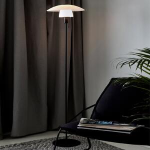 Nordlux Lampă de podea Verona, cadru negru, abajur opal, Negru, Camera de zi / sufragerie, Metal, Modern
