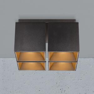 Nordlux Plafonieră Ethan, 4 becuri, negru, reglabil, Negru, Bucătărie, Metal, Modern