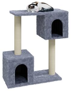 Ansamblu pisici, stâlpi din funie sisal, gri deschis, 60 cm