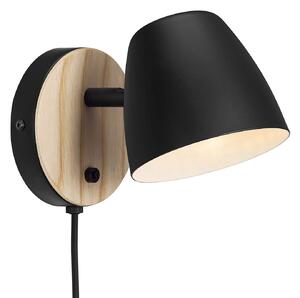 Lampă de perete Nordlux, Theo, Negru, Camera de zi, Metal, Modern