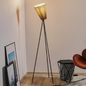 Northern Oslo Wood lampă de podea negru/bej, reglabil, Negru, Camera de zi / sufragerie, Țesătură / Textil, Design