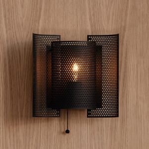 Northern Butterfly perforated aplică perete negru, reglabil, Negru, Camera de zi / sufragerie, Metal, Design