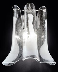 Novaresi Aplică de perete Tulipani cu sticlă Murano, reglabil, Transparent, Camera de zi / sufragerie, Metal