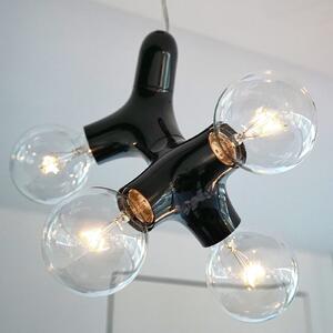 Next Lampă suspendată DNA Designer DOUBLE-5, negru, reglabil, Negru, Camera de zi / sufragerie, Plastic, Design