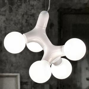 Next Lampa suspendată DNA Designer DOUBLE-5, albă, reglabil, Alb, Camera de zi / sufragerie, Plastic, Design