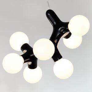 Next DNA Triple - Lampă suspendată cu 7 lumini, negru, reglabil, Negru, Camera de zi / sufragerie, Plastic, Design