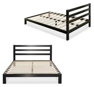 Cadru pat metalic Bella cu grilaj cadou, in mai multe dimensiuni si culori-160x200 cm-negru