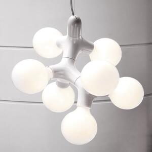 Next următorul DNA Triple - Lampă suspendată cu 7 lumini, alb, reglabil, Alb, Camera de zi / sufragerie, Plastic, Design