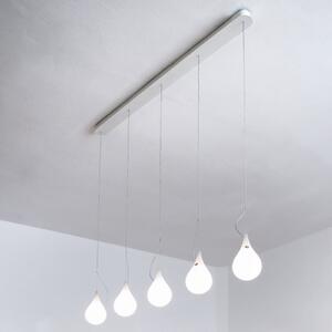 Next LIQUID LIGHT Lampă suspendată DROP-2 XS, 5 becuri, 107 cm, reglabil, Alb, Camera de zi / sufragerie, Plastic, Design