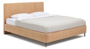 Pat matrimonial galben muștar tapițat cu somieră 160x200 cm Noira Slim – Bonami Selection
