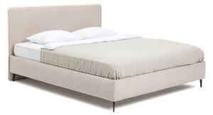 Pat matrimonial bej tapițat cu somieră 160x200 cm Noira Slim – Bonami Selection