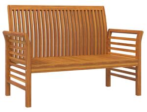 Banchetă canapea cu perne gri închis, lemn masiv de acacia