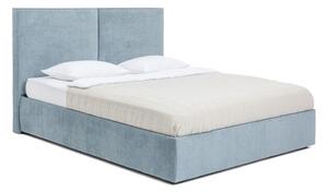 Pat matrimonial albastru tapițat cu spațiu de depozitare cu somieră 180x200 cm Thessa Bold – Bonami Selection