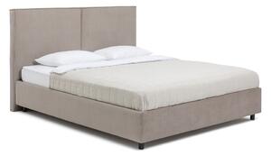 Pat matrimonial taupe tapițat cu spațiu de depozitare cu somieră 160x200 cm Myra Bold – Bonami Selection