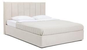 Pat matrimonial bej tapițat cu spațiu de depozitare cu somieră 160x200 cm Thessa Bold Line – Bonami Selection